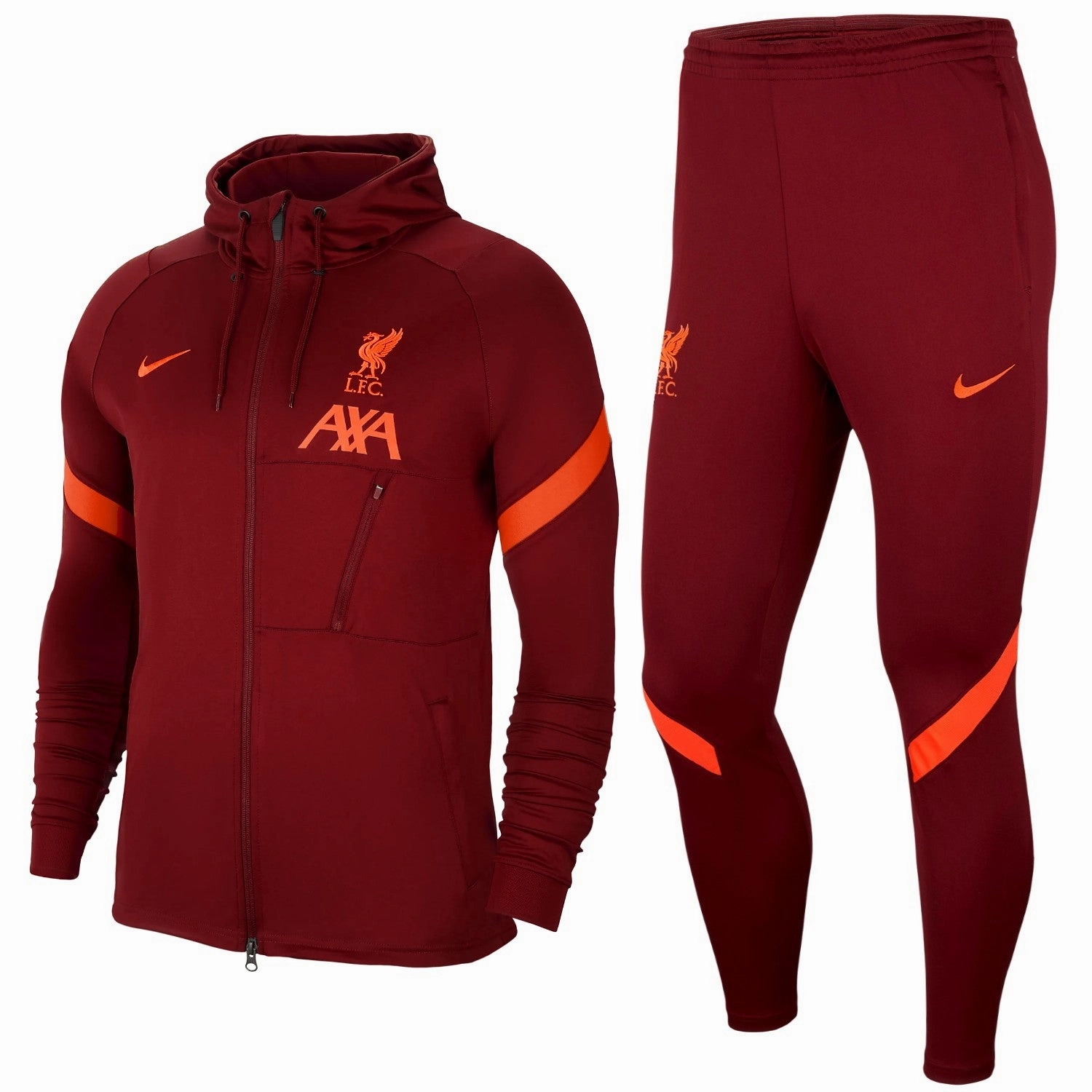 Liverpool FC hooded presentation soccer tracksuit 2021/22 red - Nike Makeup Stretchable Material