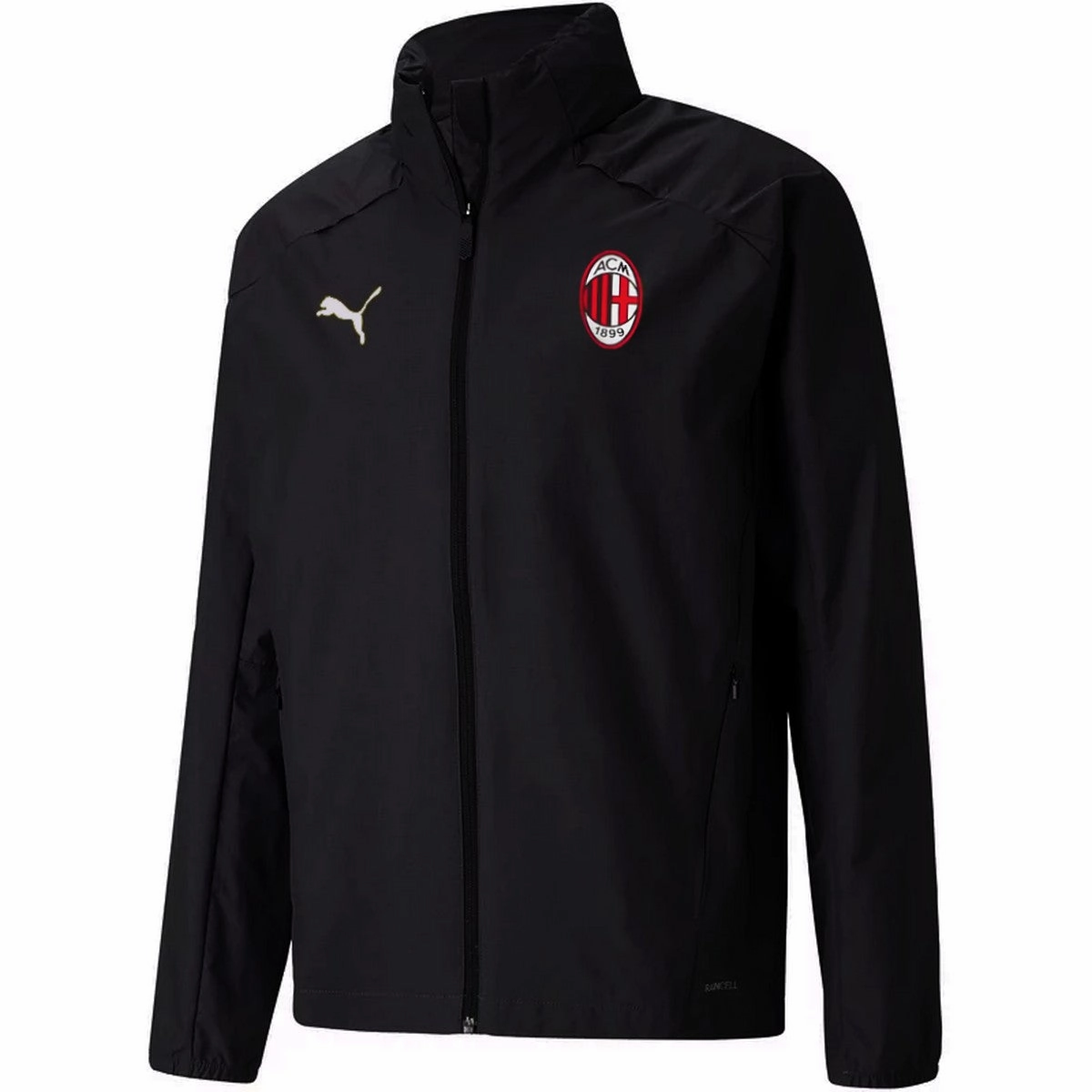 UV Protection AC Milan soccer black training rain jacket 2020/21 - Puma