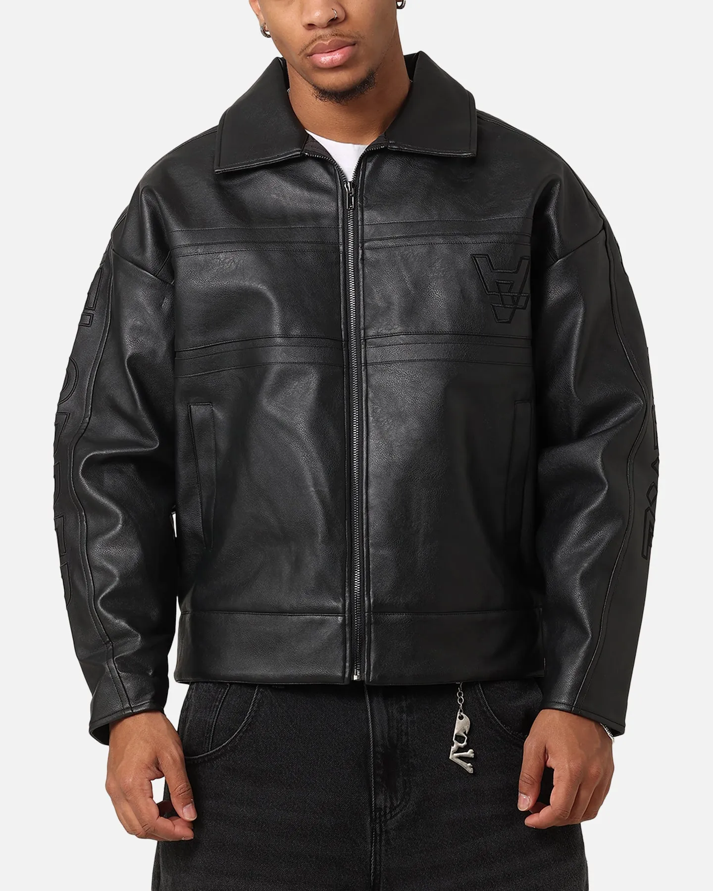 skier Comfort Fit Silhouette The Anti Order Oversized Motor Jacket Black