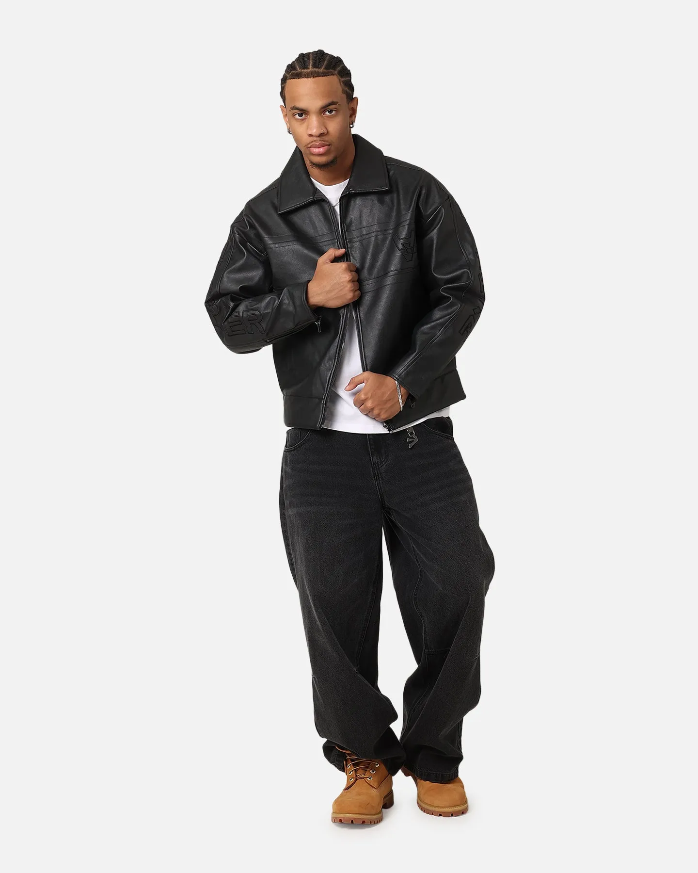 The Anti Order Oversized Motor Jacket Black Zip-up Seamless construction