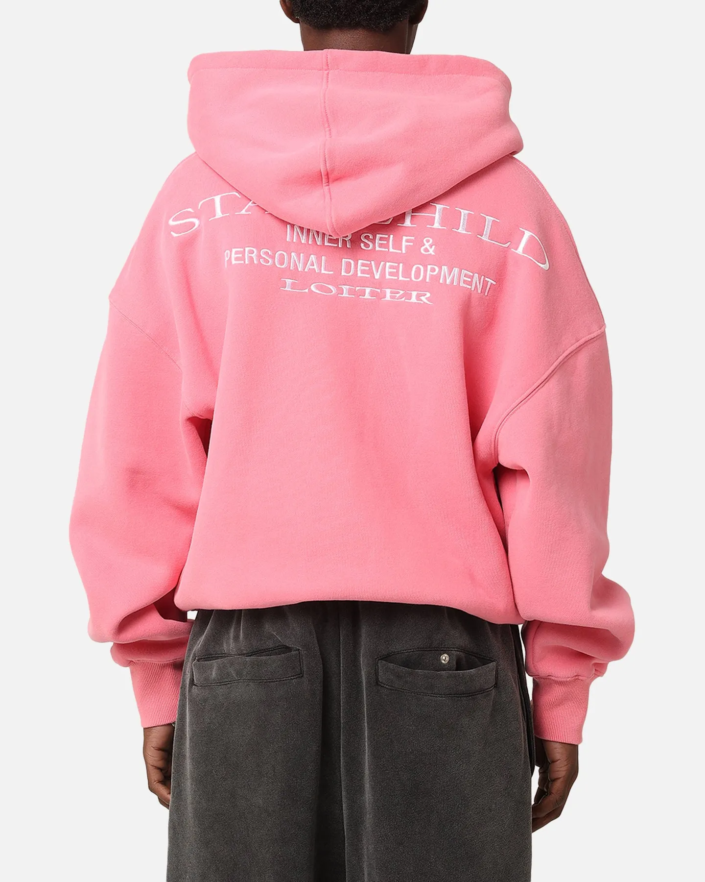 Appreciate Vintage Style Loiter Star Child Zip Hoodie Pink