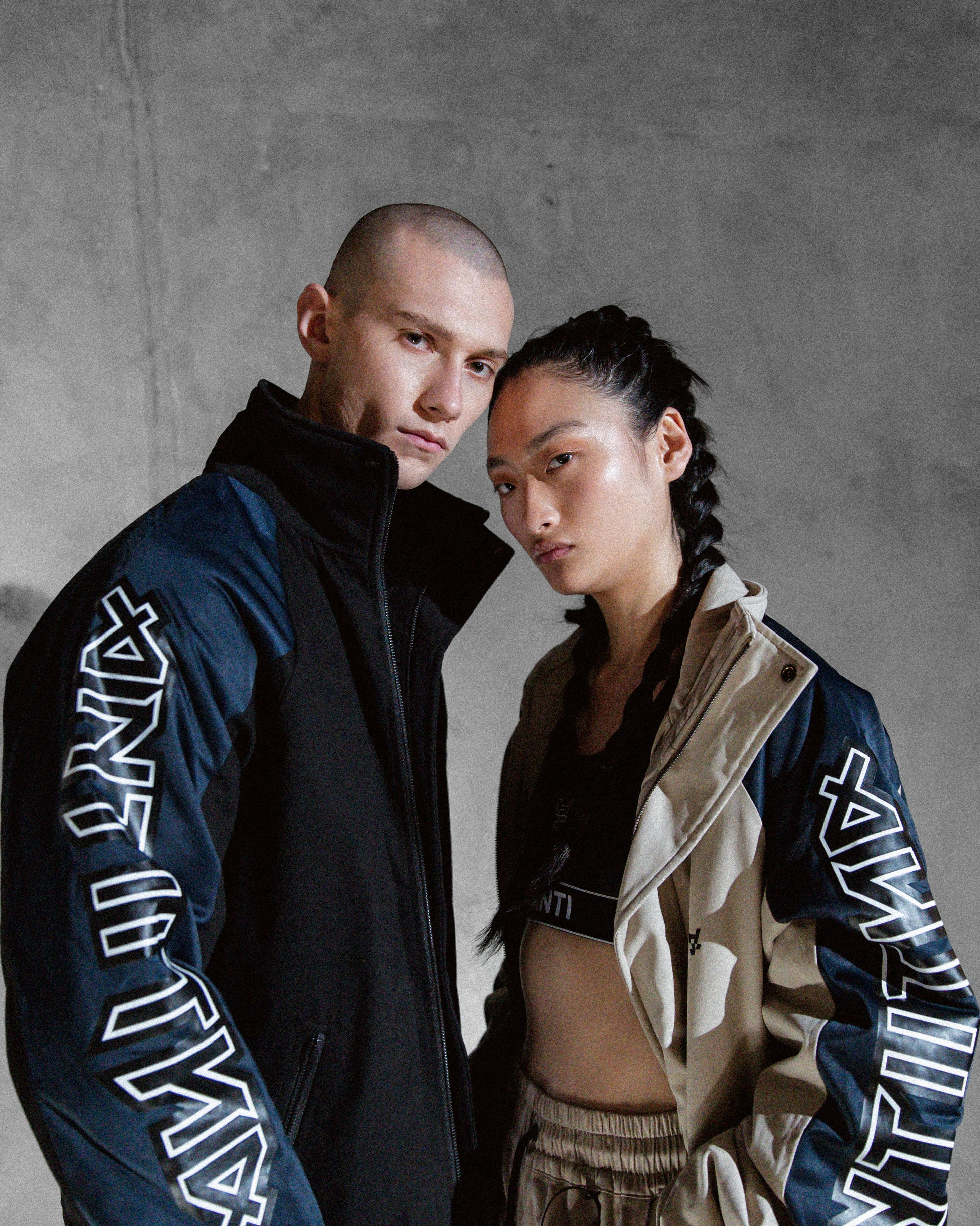 The Anti Order Terminus Jacket Bone/Navy Compression Fold Design Reflective accents