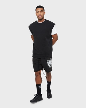 Carre Metalle Muscle Crewneck Black SeamlessSidePanels Layered Sleeve