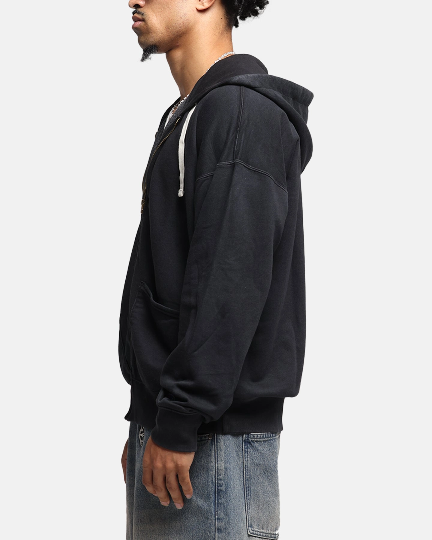 Cold Day Fashion Champion Time Capsule Full Zip-Through Hoodie Black