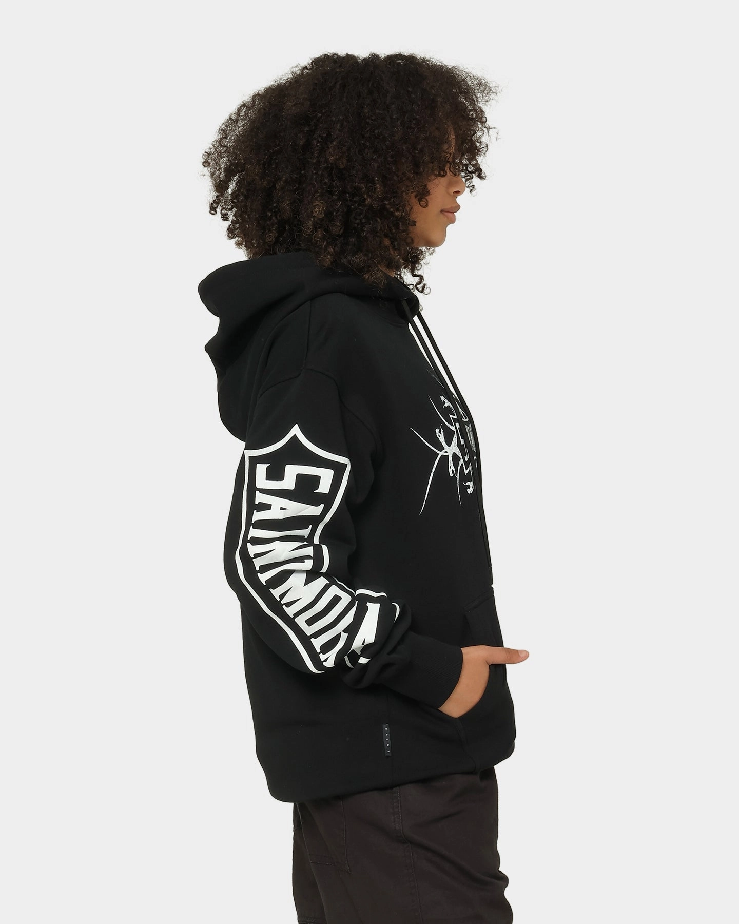 Dual Zipper System Saint Morta Venom Hoodie Black/White