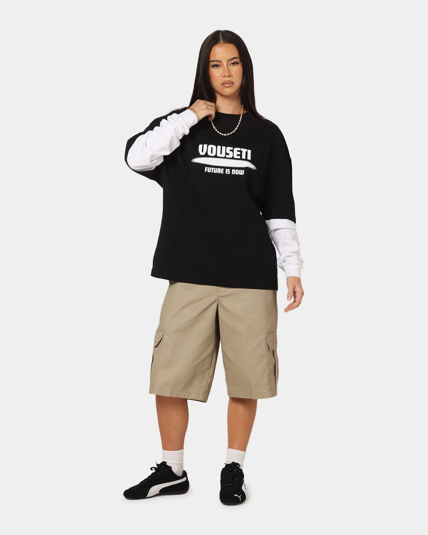 Travel convenience Vouseti Future Is Now Long Sleeve T-Shirt Black