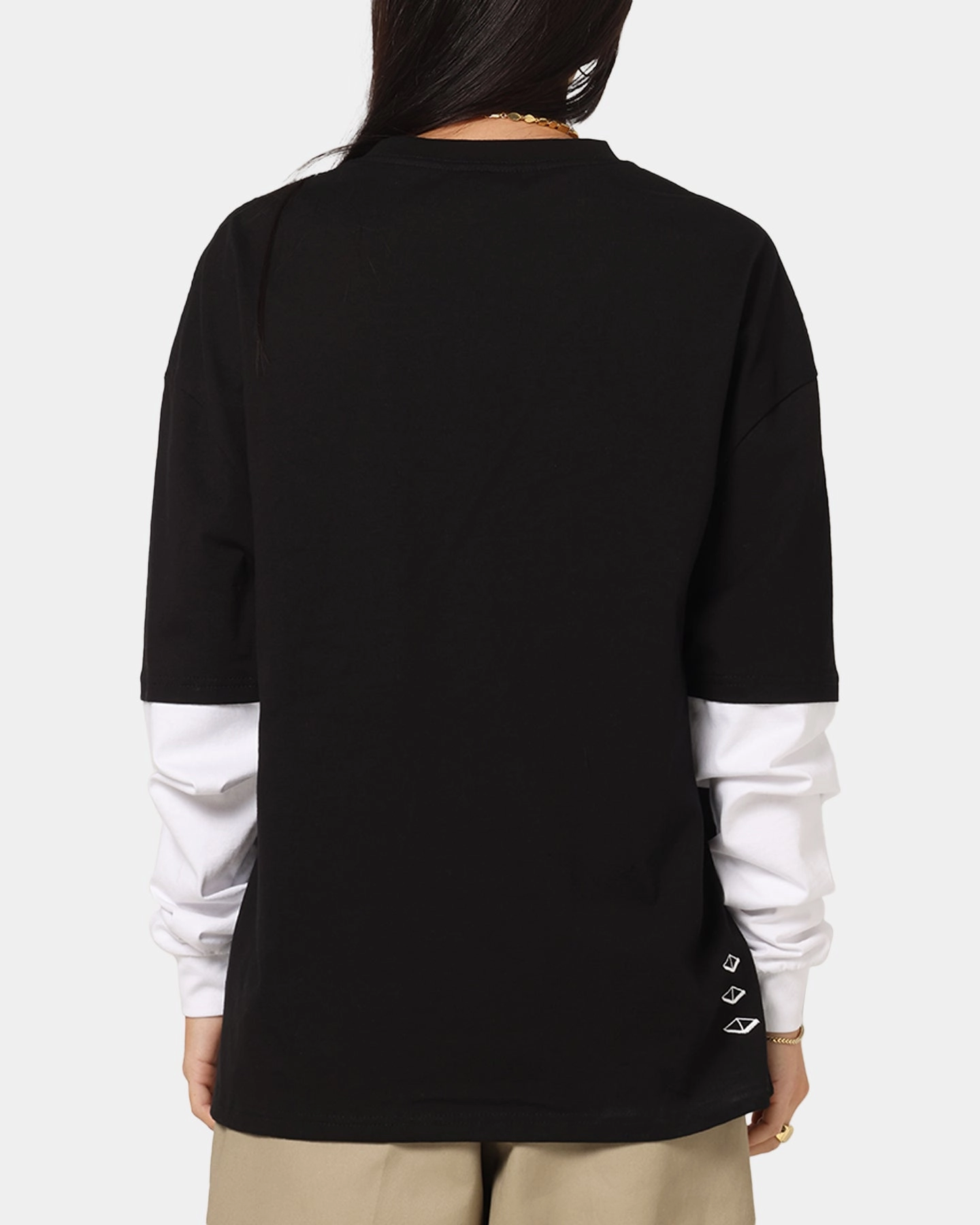 Longline Hemline Vouseti Future Is Now Long Sleeve T-Shirt Black