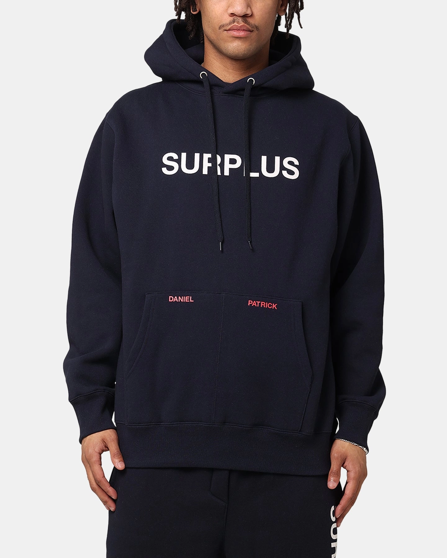 Daniel Patrick Surplus Logo Hoodie Navy/Cream/Red Round-neck
