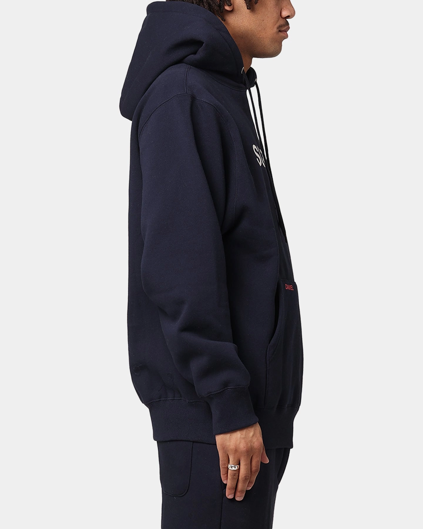 Daniel Patrick Surplus Logo Hoodie Navy/Cream/Red Outdoor Ready