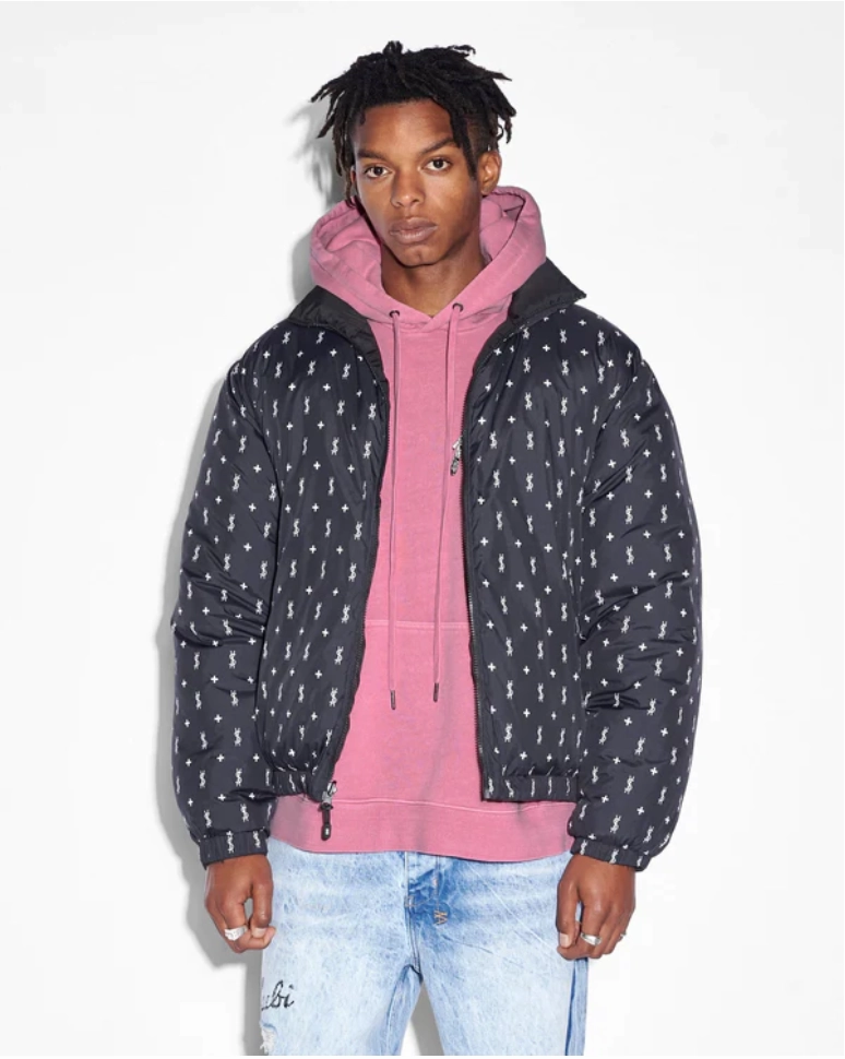 Exhibit Reinforced Elbow Patches Ksubi Flight Puffer Jacket Black