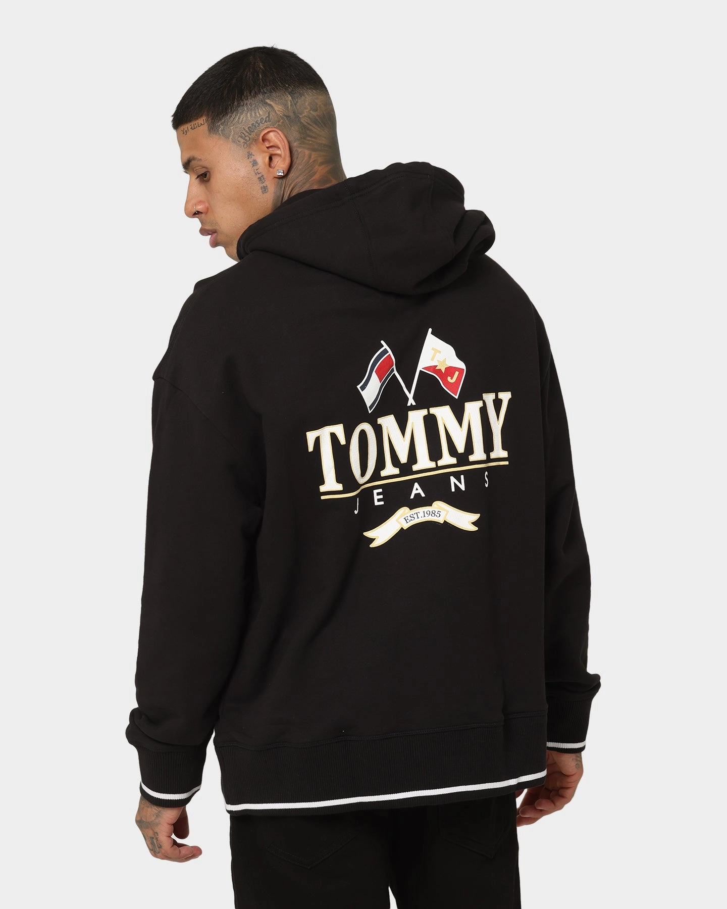 Tommy Jeans TJM Skater Prep Back Hoodie Black Bandana
