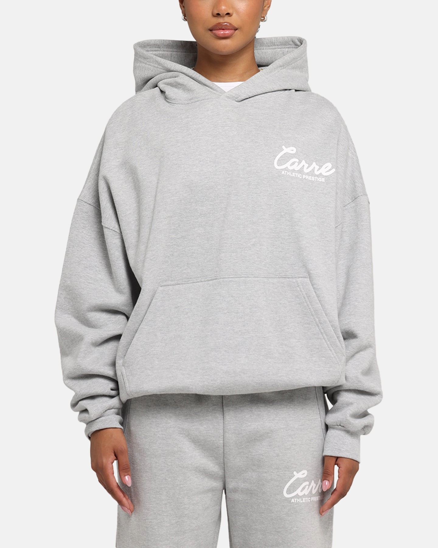 Carre Prestige Script Hoodie Grey Marle Microfiber Interior Sporty Style