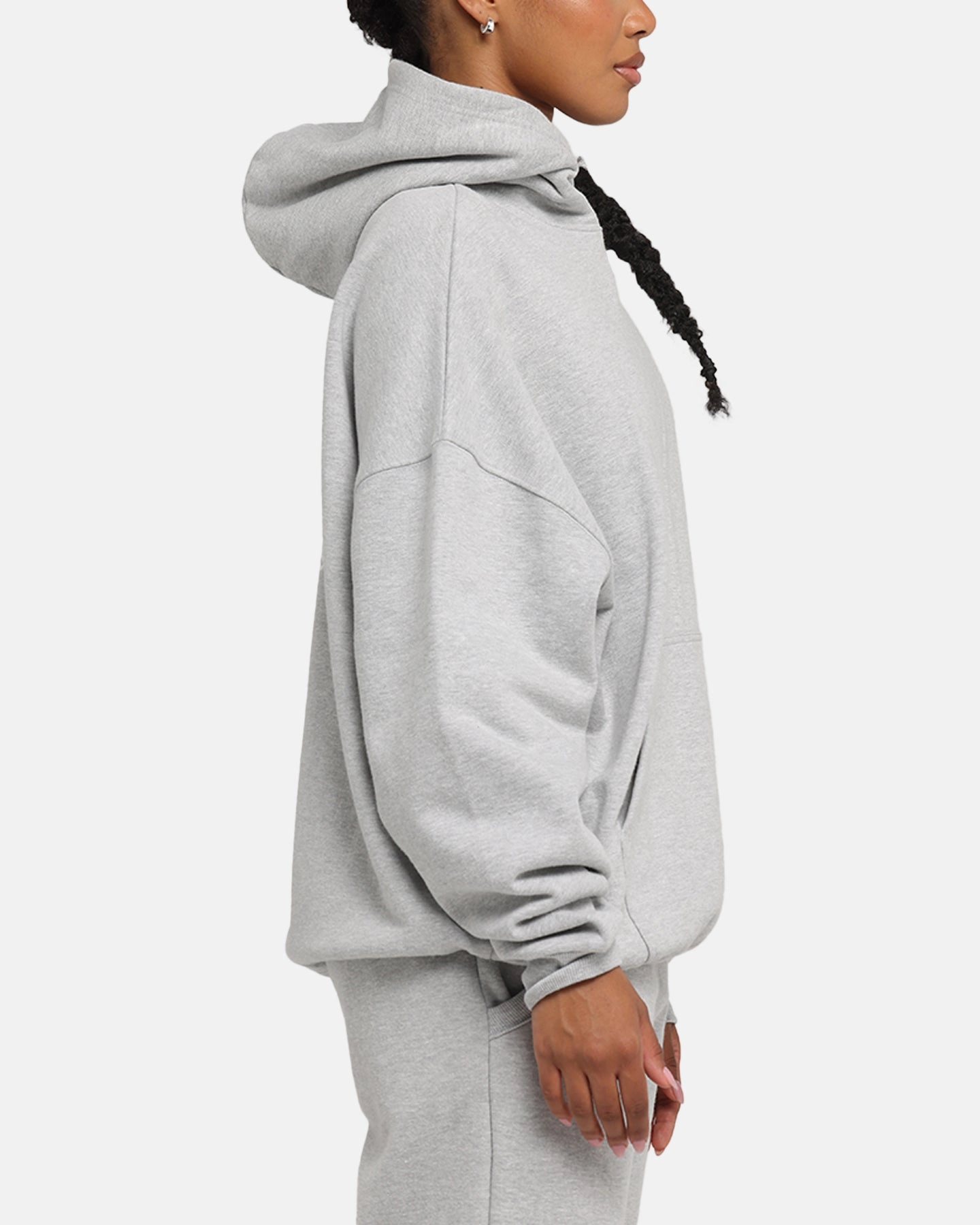 Carre Prestige Script Hoodie Grey Marle Chiffon details Springbok like