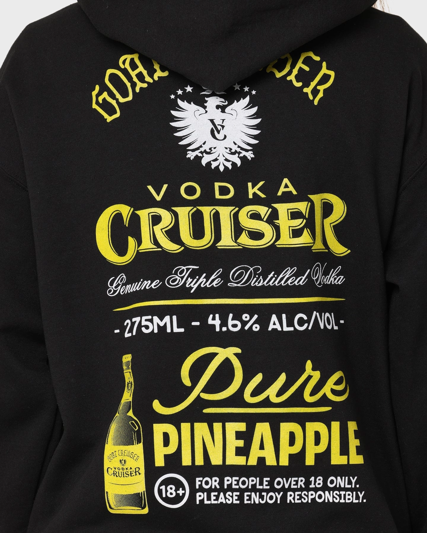 Goat Crew Goat Crew X Vodka Cruiser Pure Pineapple Cruiser Hoodie Black suitable for school days