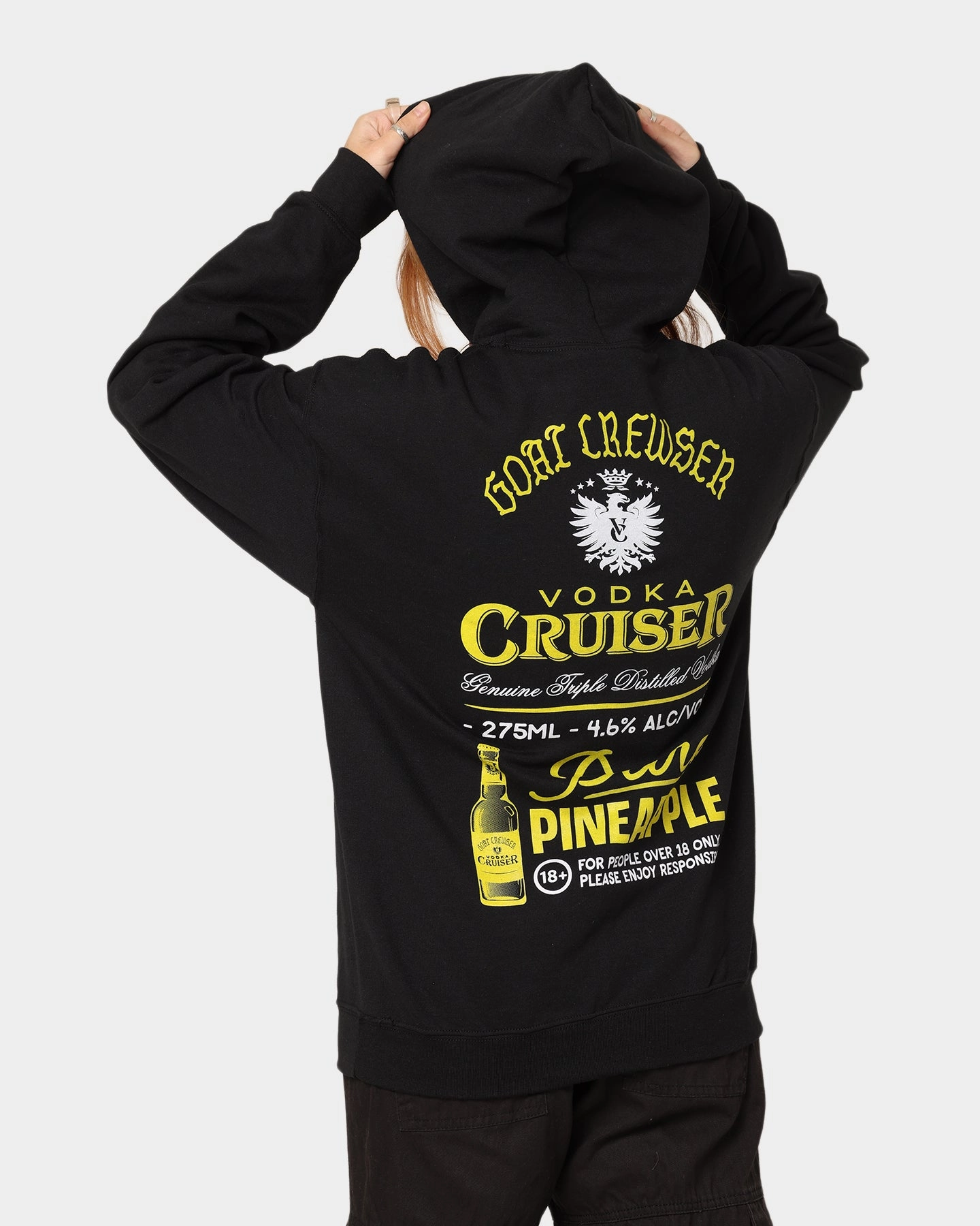 Notice Stretch Fit Goat Crew Goat Crew X Vodka Cruiser Pure Pineapple Cruiser Hoodie Black