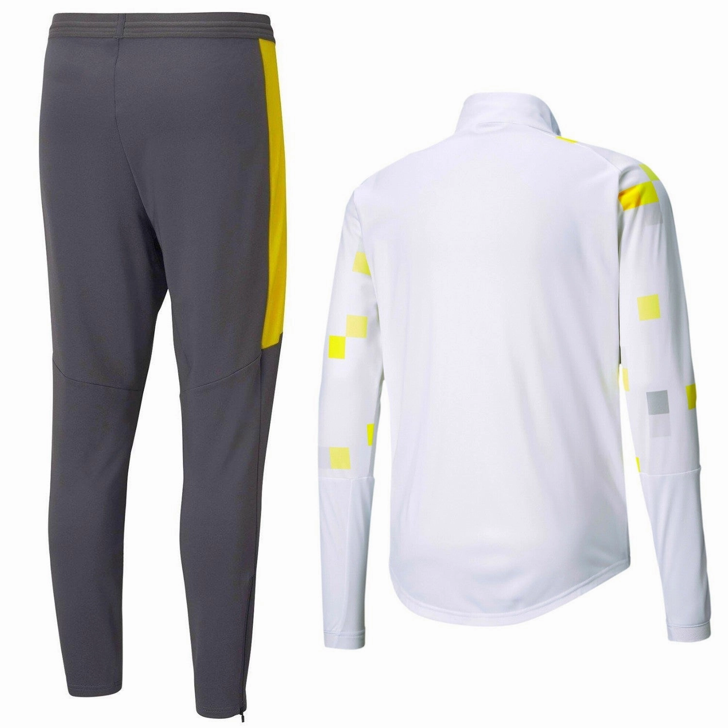 BVB Borussia Dortmund white/grey pre-match tracksuit 2020/21 - Puma Reinforced Knees Animal-free