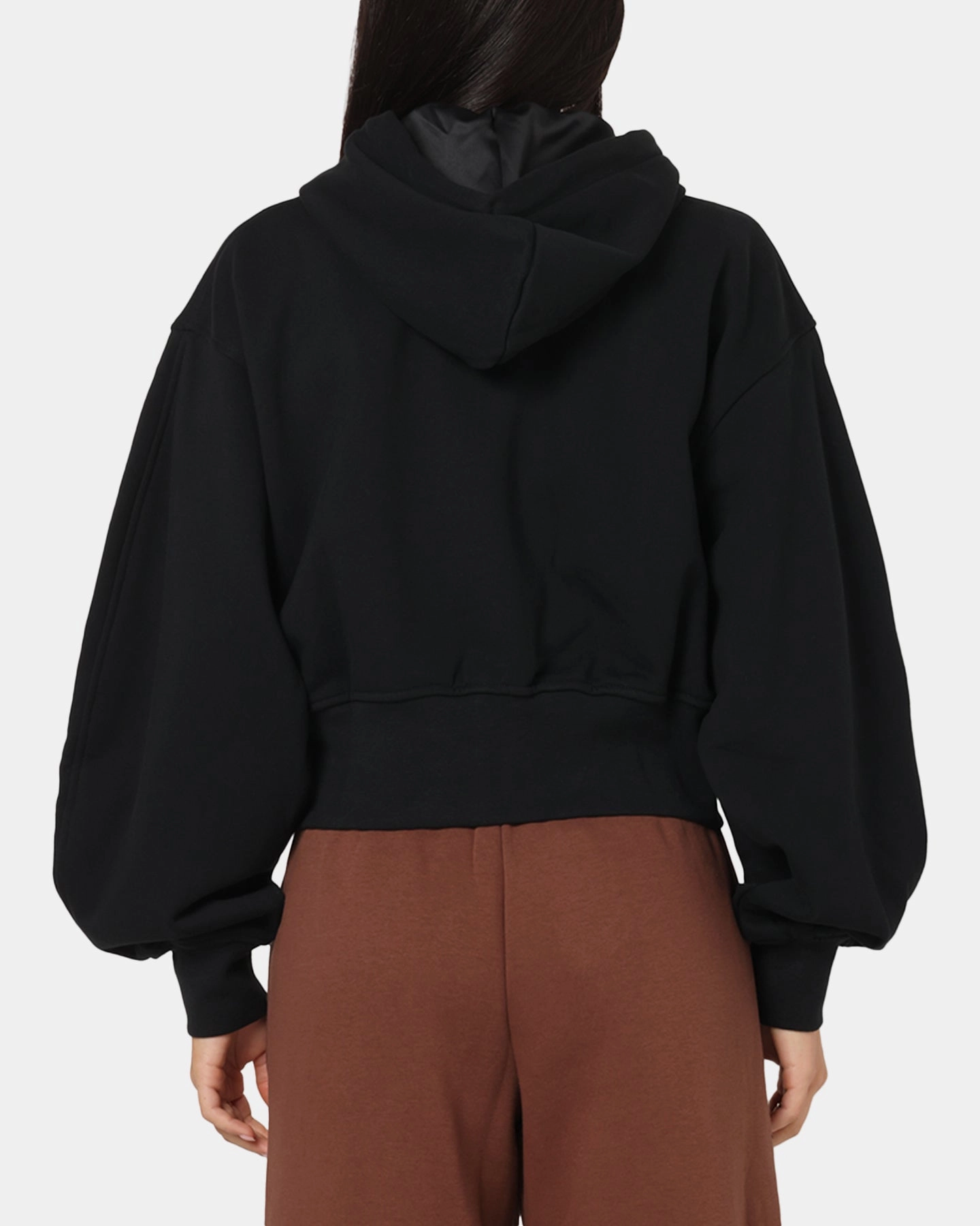 Jordan Women's Flight Fleece Satin-Lined Hoodie Black/Dark Smoke Ultralight Padding