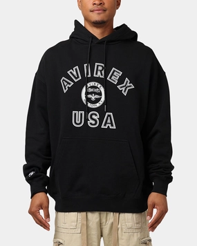 Waterproof Shell Taped Zippers Avirex Stadium Hoodie Black