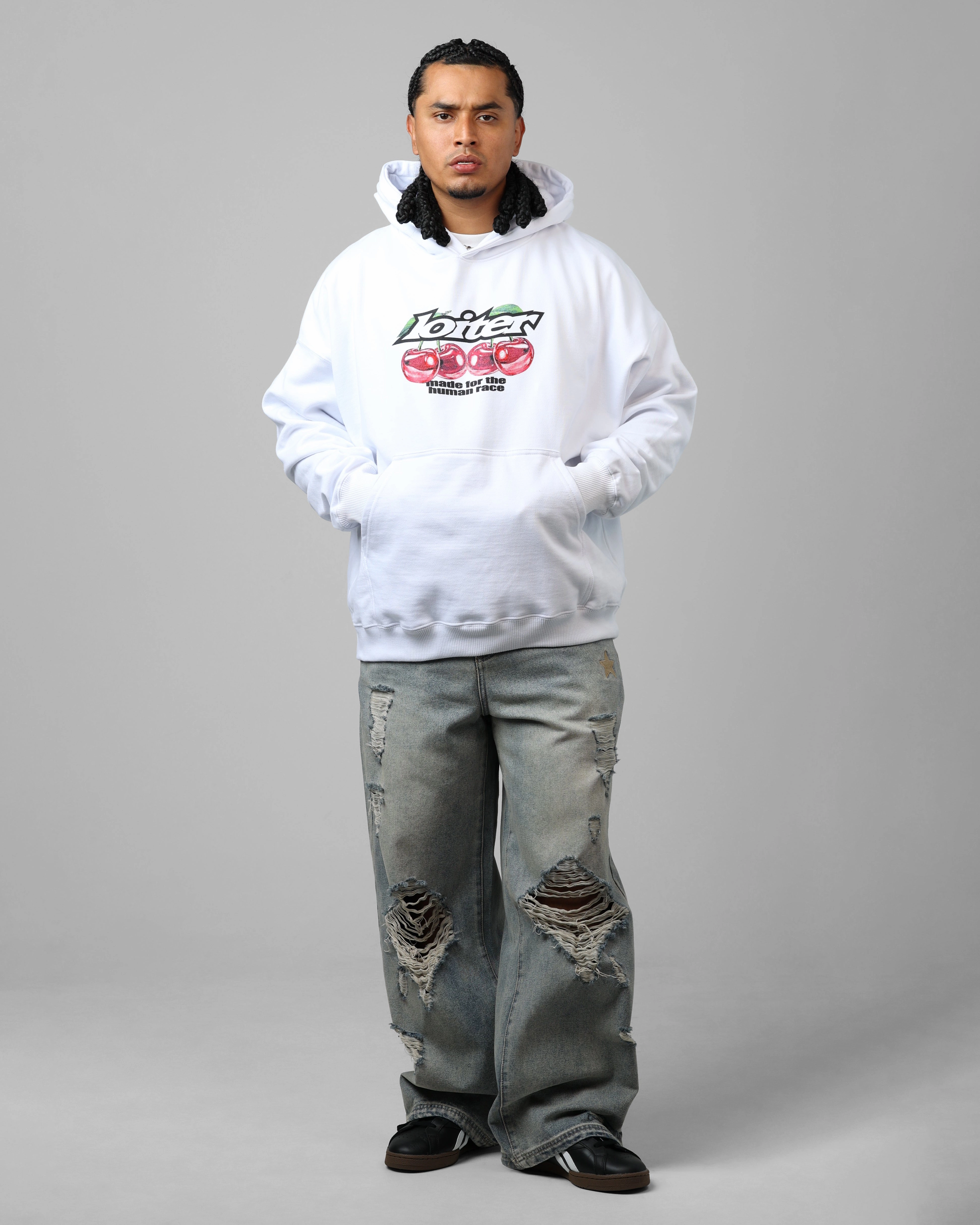 Commuter Fit Loiter Cherry Pick Hoodie White