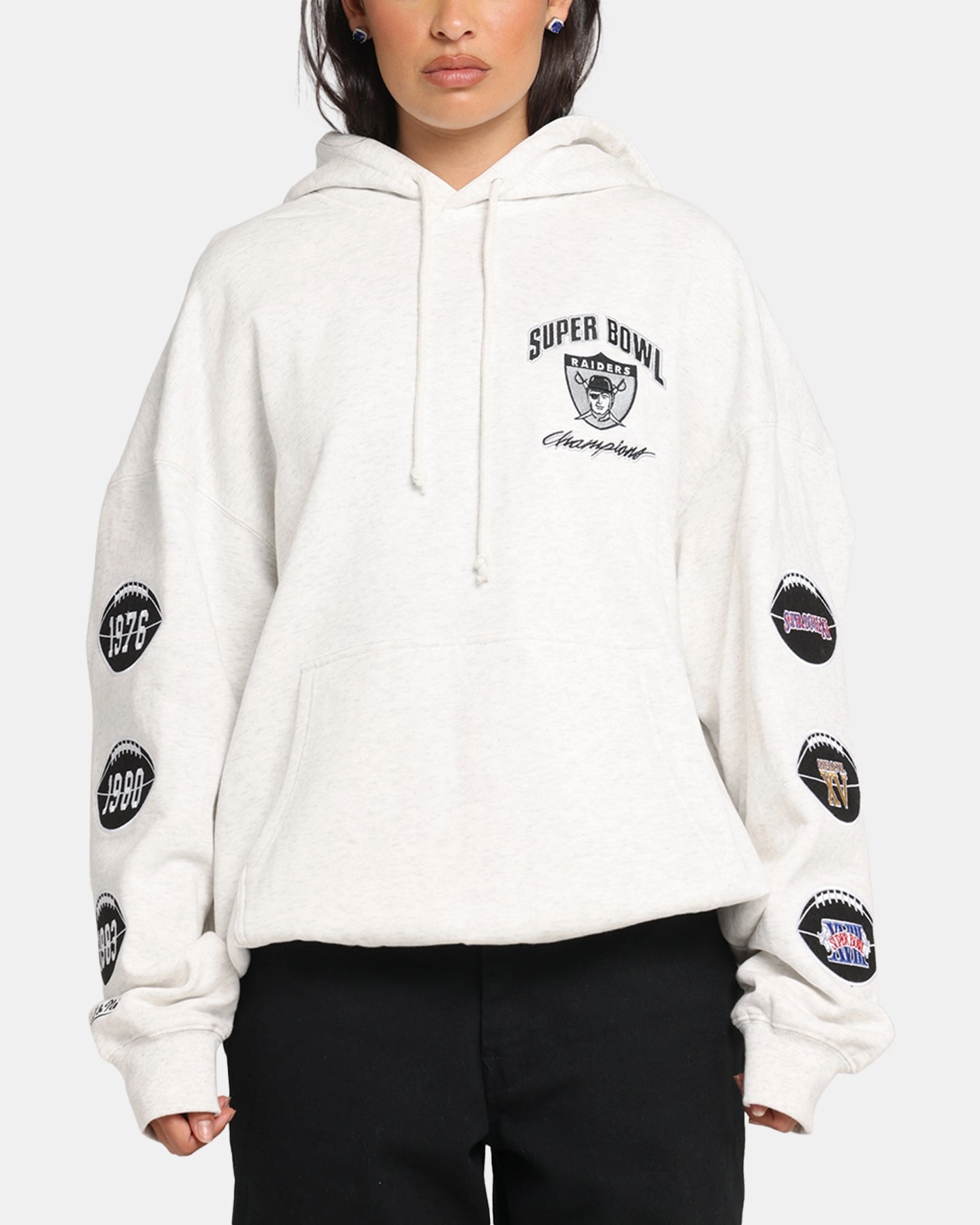 Mitchell & Ness Las Vegas Raiders National Champions Hoodie Silver Marle Train