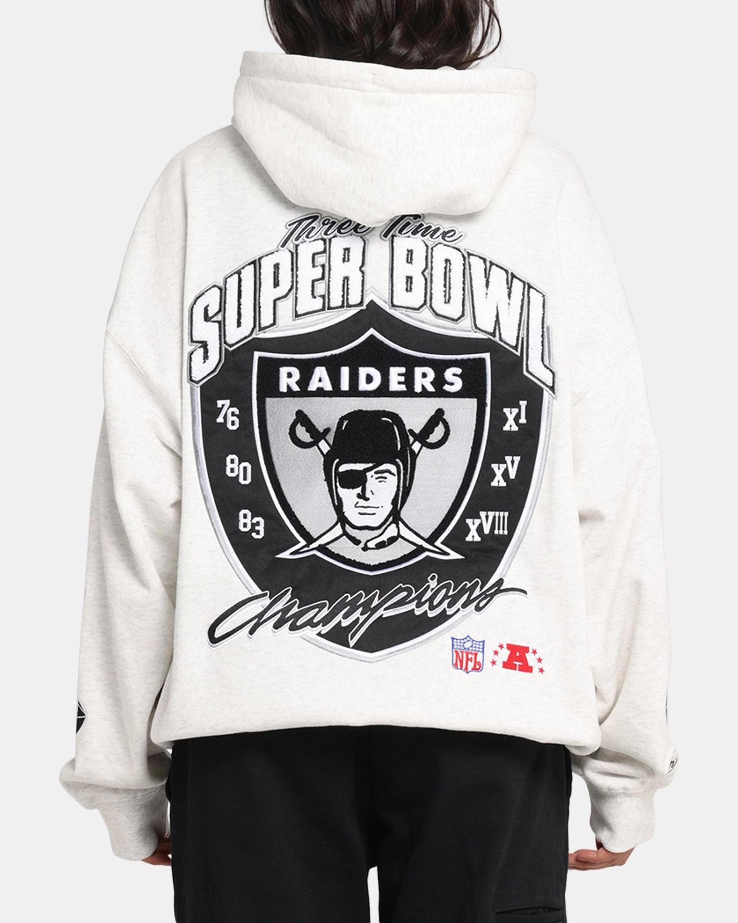 Mitchell & Ness Las Vegas Raiders National Champions Hoodie Silver Marle Influence Alternative