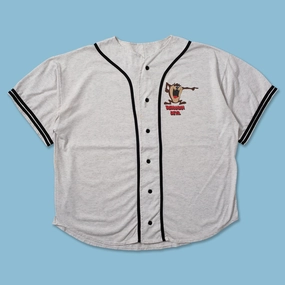 Abrasion Free Design Quick Release Zipper Tech Vintage Tasmanian Devil Baseball Jersey XLarge