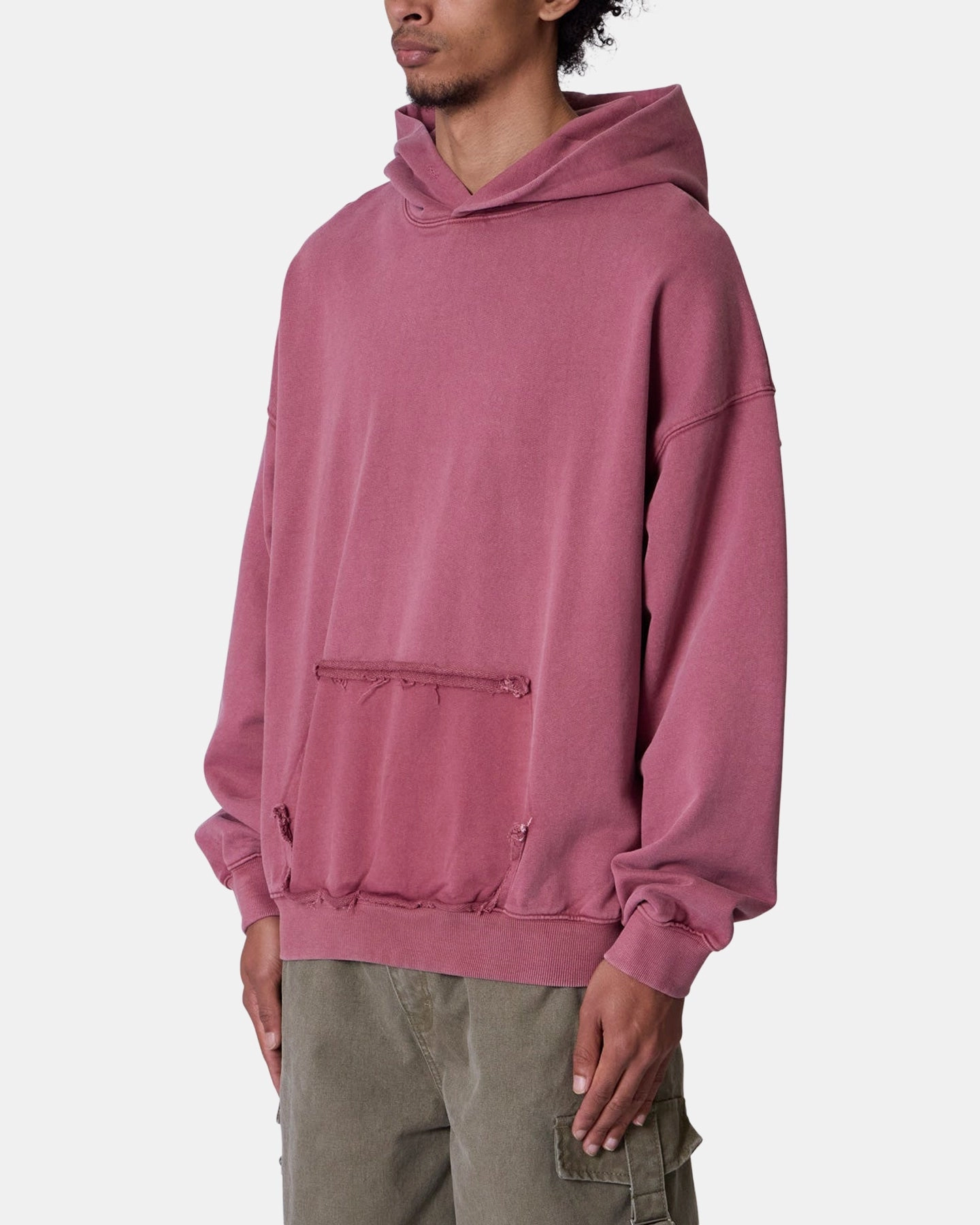 MNML Raw Stitch Hoodie Purple Moisture wicking