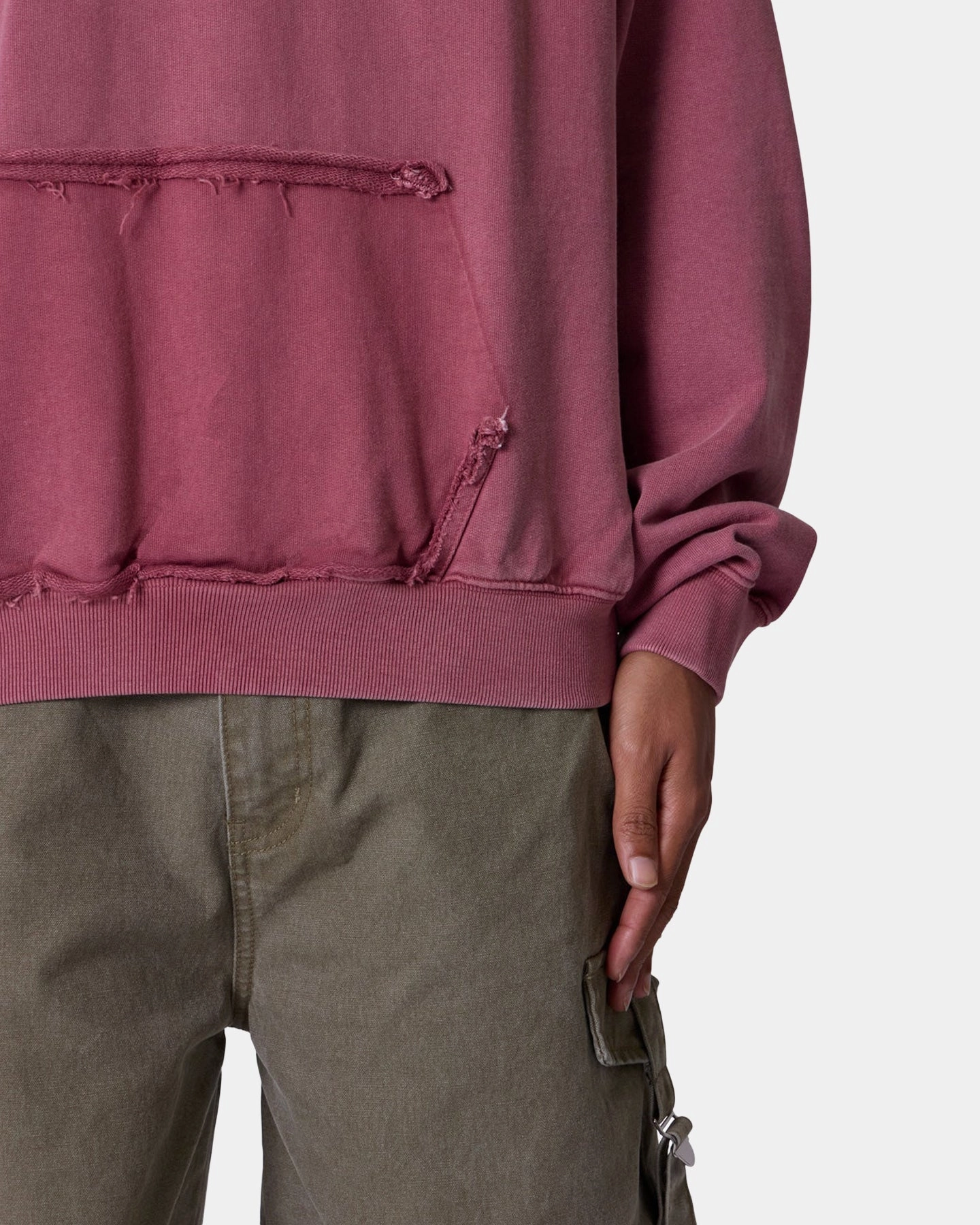 Brush MNML Raw Stitch Hoodie Purple