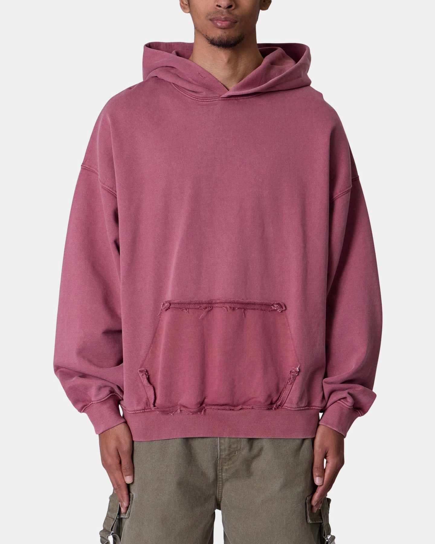 Reflective Detailing warm material MNML Raw Stitch Hoodie Purple