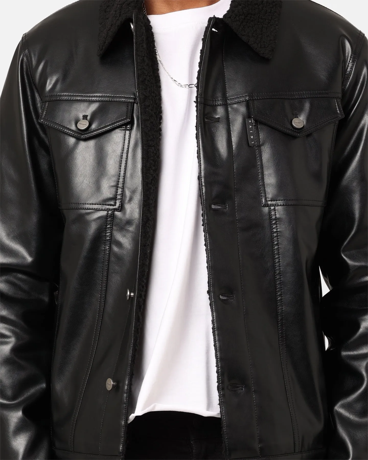 Reflective Detailing Formal Event Saint Morta Xon Sherpa Jacket Black