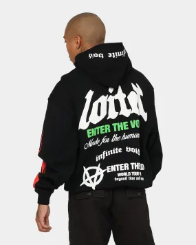 Sporty Look Loiter Void Multi Logo Hoodie Black/Multi