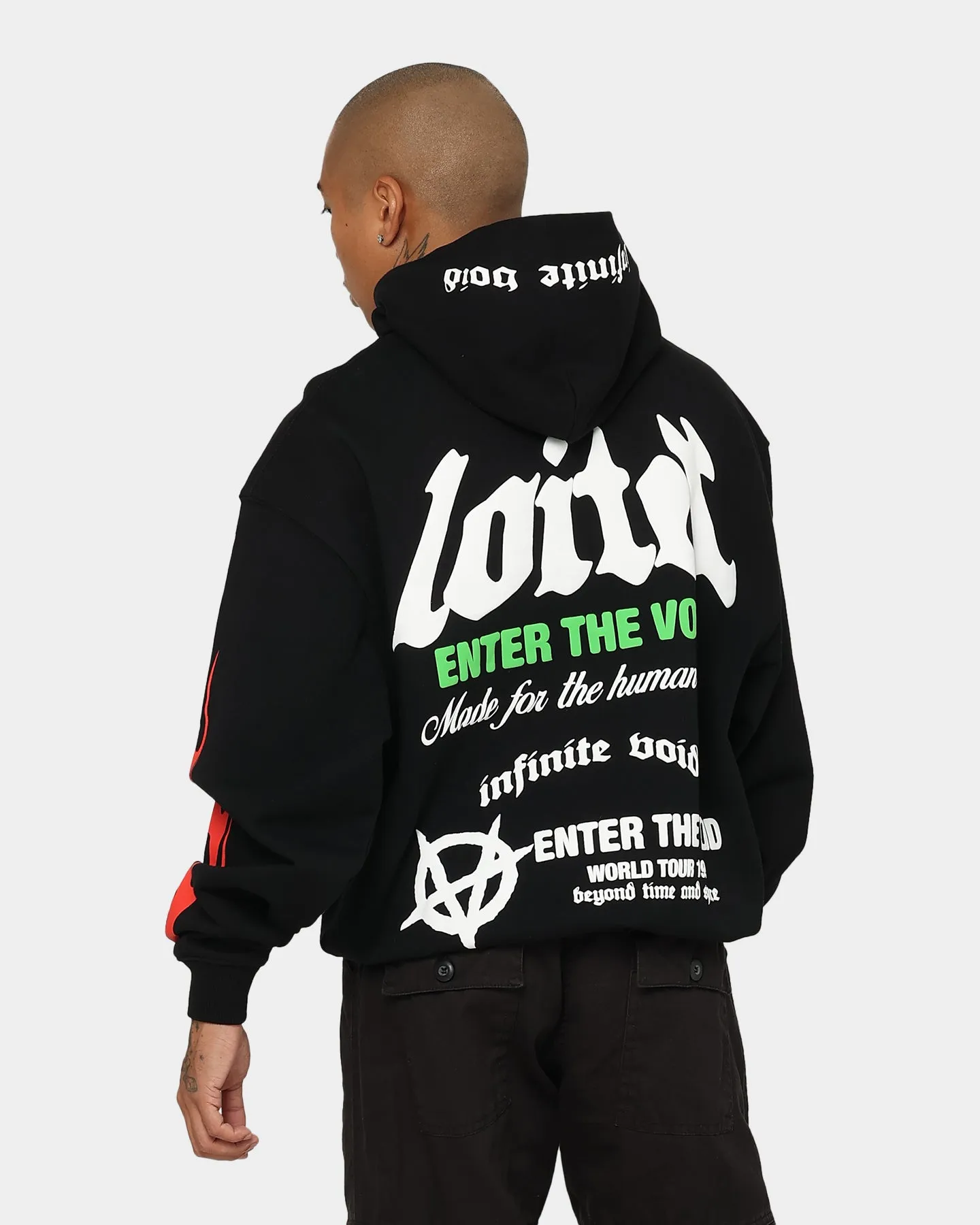 Sporty Look Loiter Void Multi Logo Hoodie Black/Multi