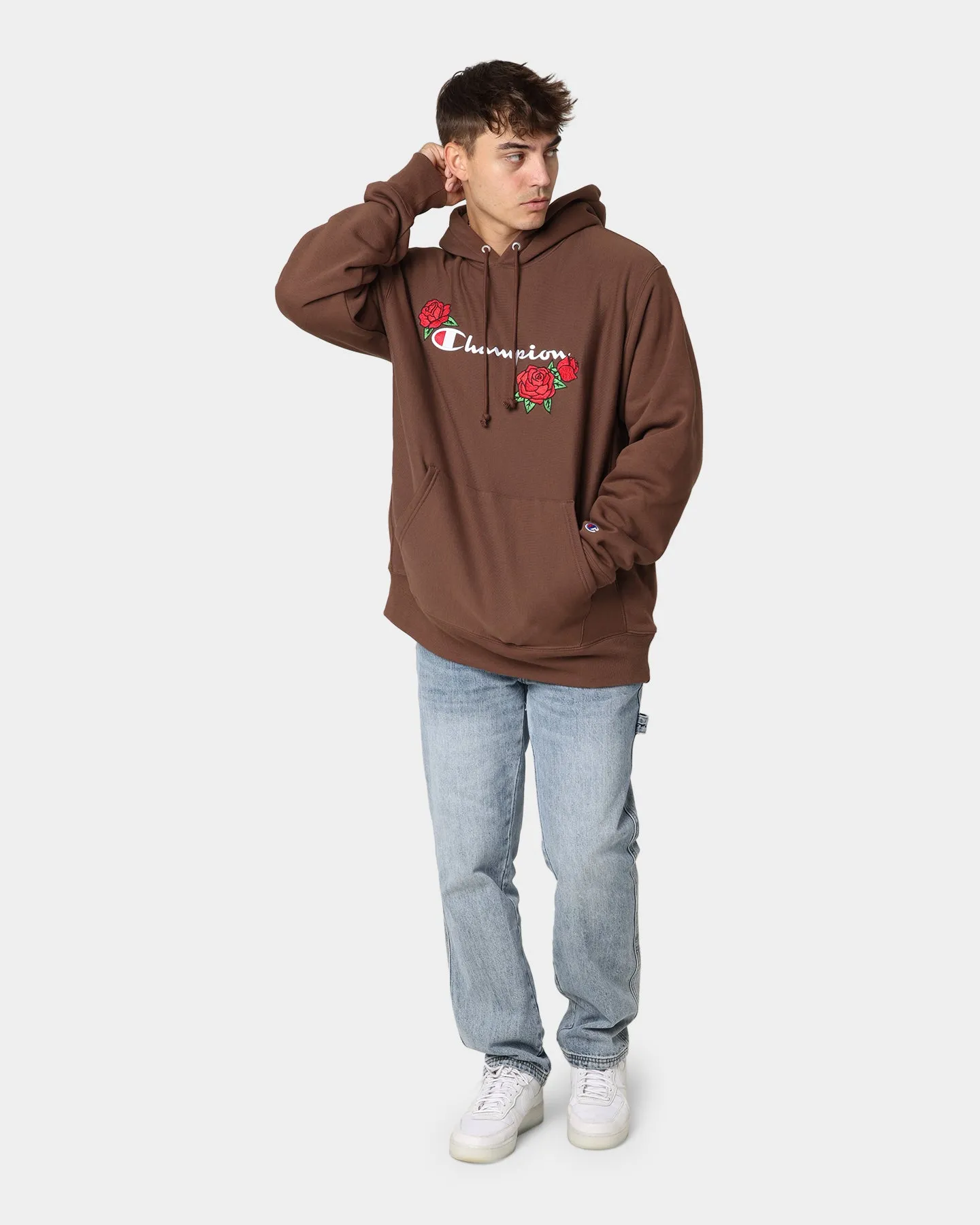 Champion Reverse Weave Roses Embroidery Hoodie Coco Loco Street Ready Tailored Silhouette