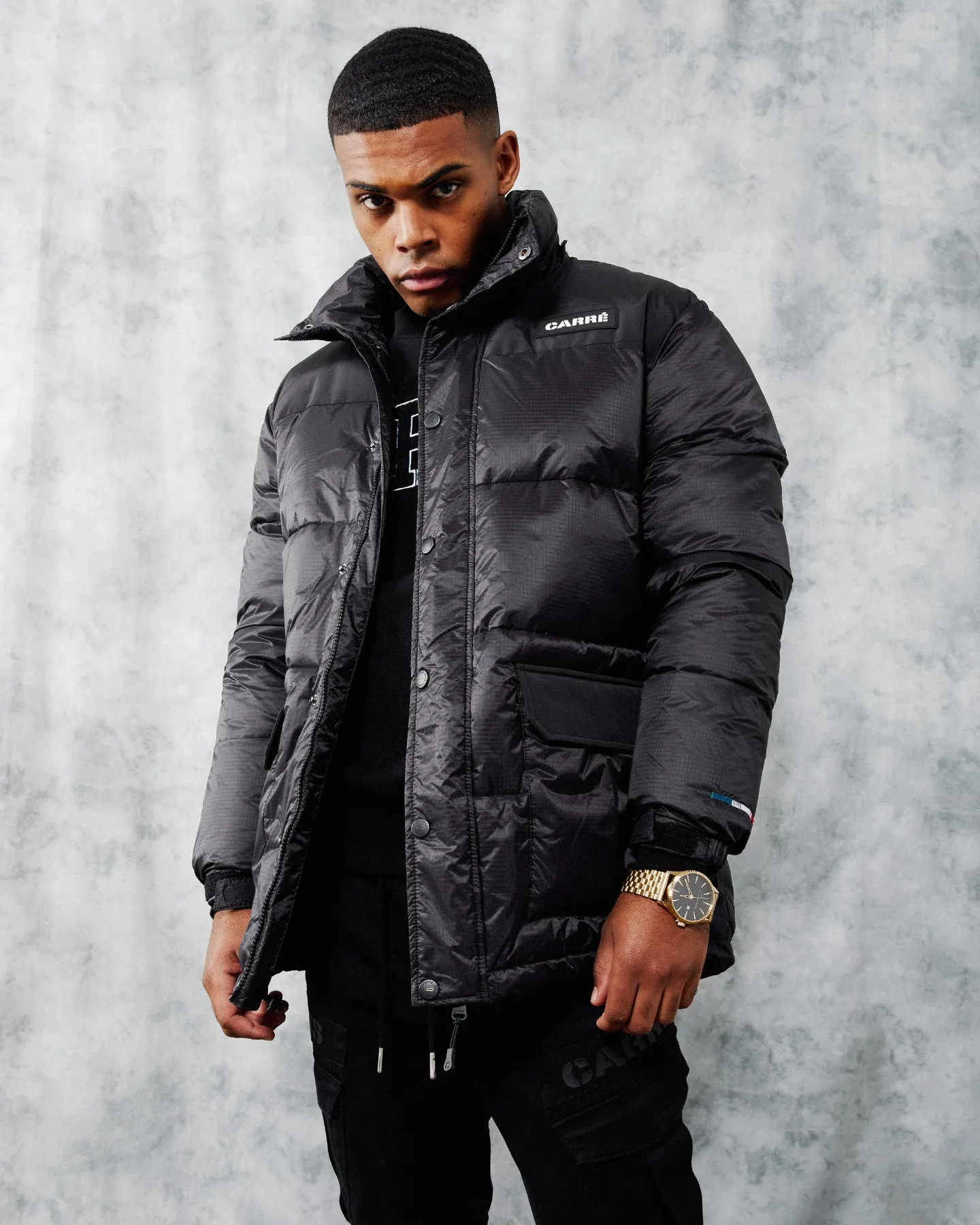 Prom Carr?? Men's Roadman Puffer Jacket Black