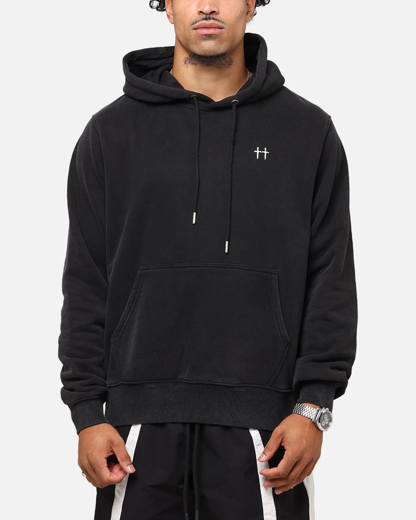 Heal Saint Morta Fallen Rising Boxy Hoodie Vintage Black