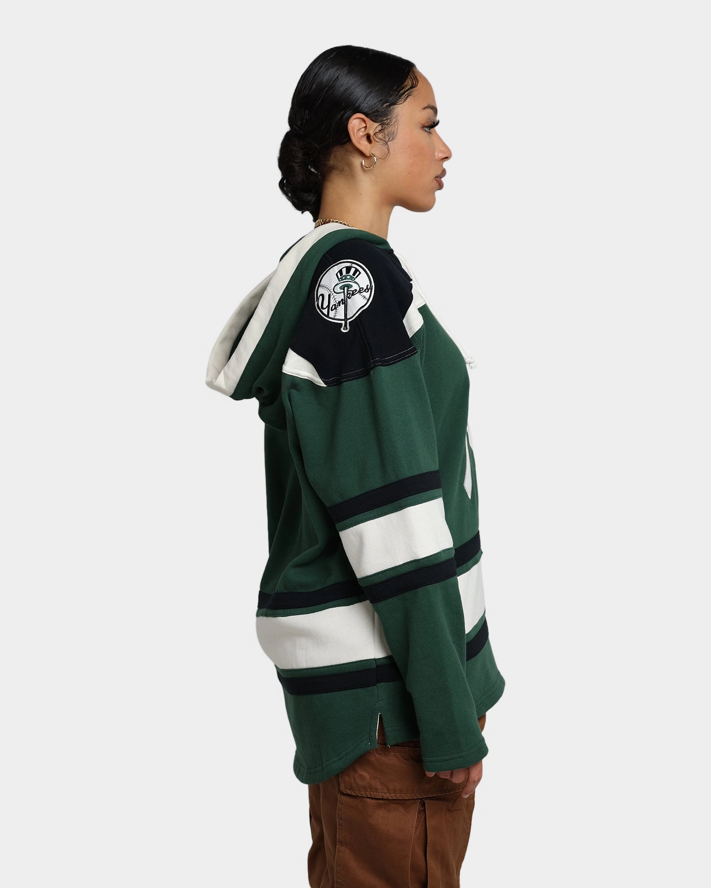 47 Brand New York Yankees Superior Lacer Hoodie Dark Green elastic waistband Thermal Protection