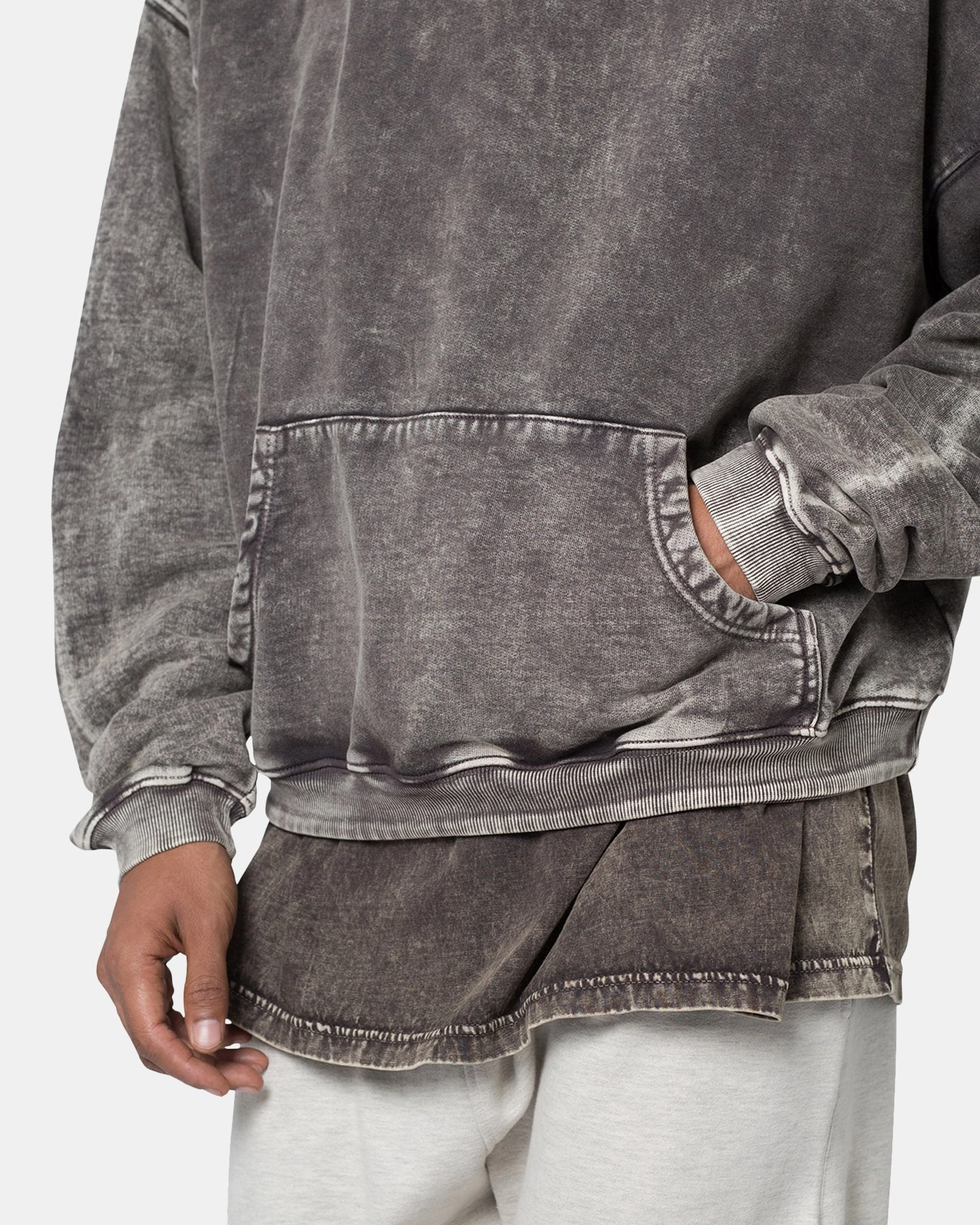 MNML Washed Acid Hoodie Black Functional Layer Workplace Use