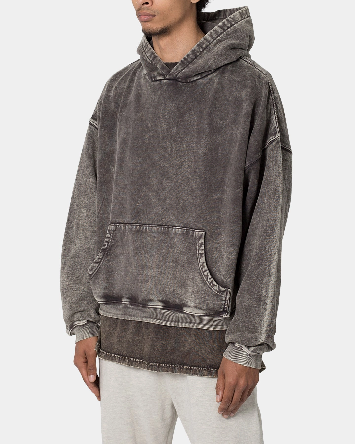 MNML Washed Acid Hoodie Black Weather Ease Reflective Safety Trim