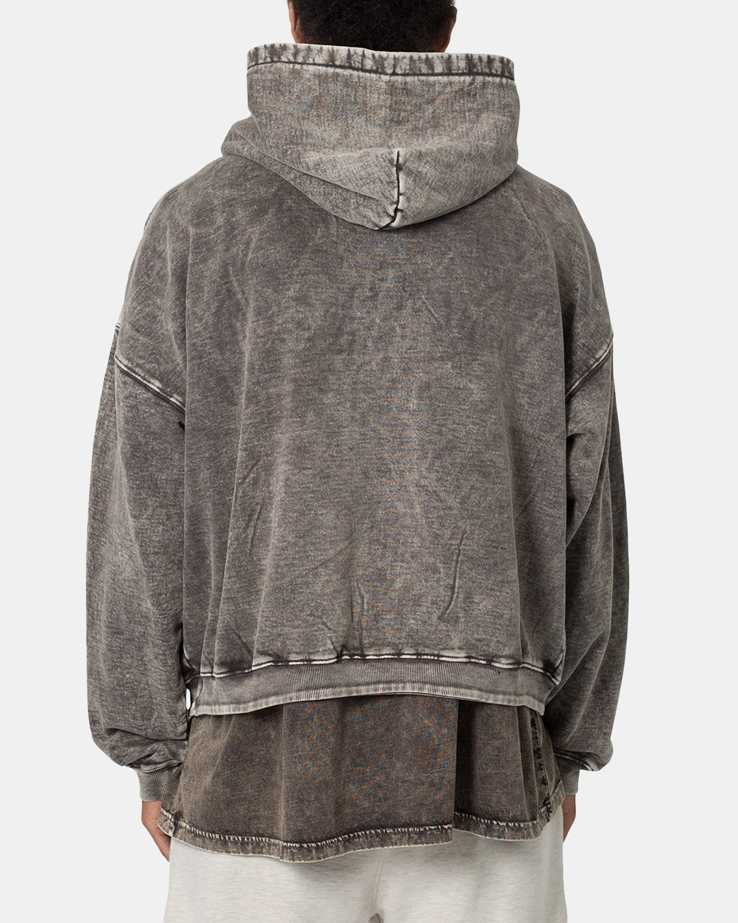 MNML Washed Acid Hoodie Black Eco-Friendly Fabric Hidden pockets