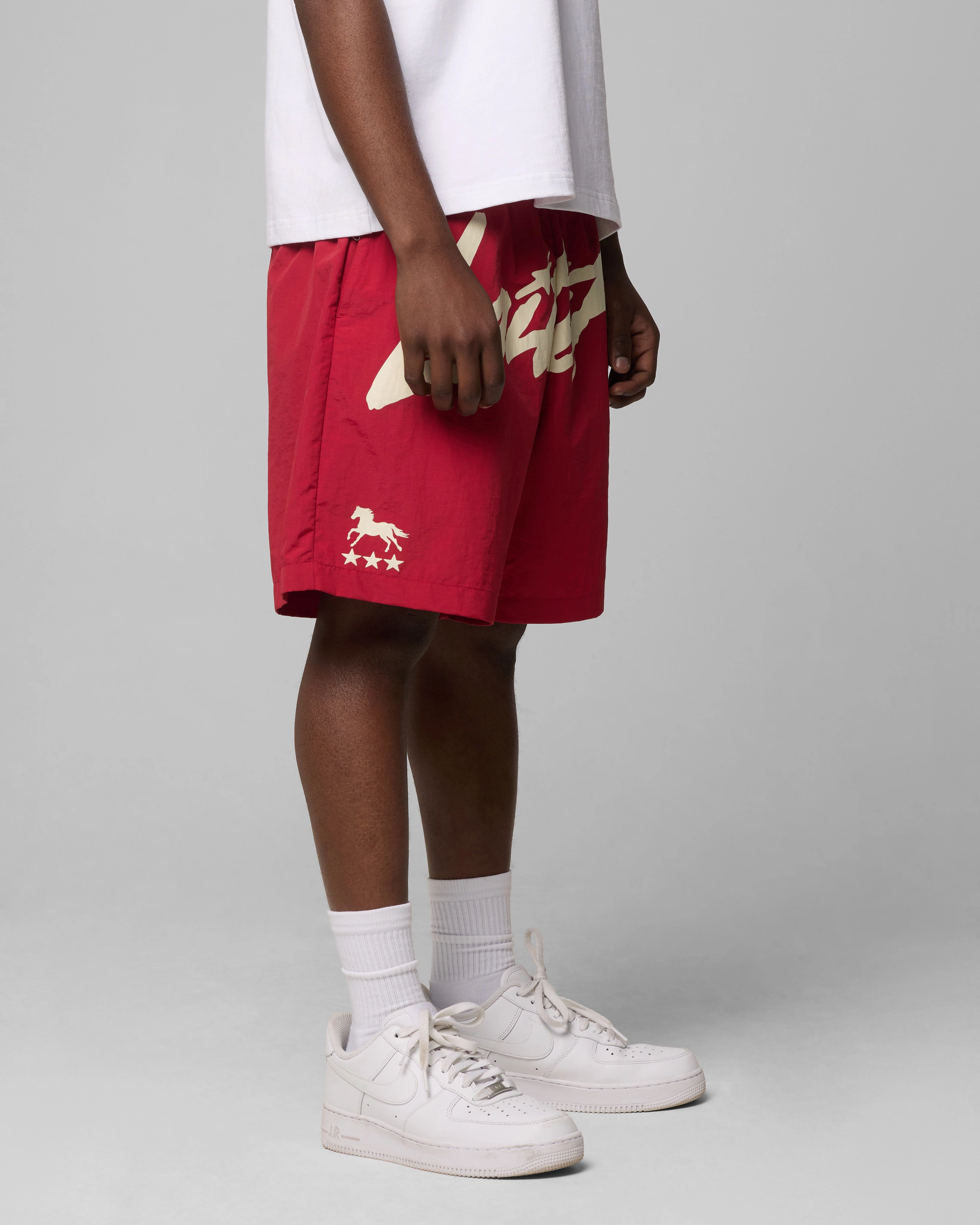 Loiter Rodeo Shorts Red Ergonomic Panel Design hiking apparel