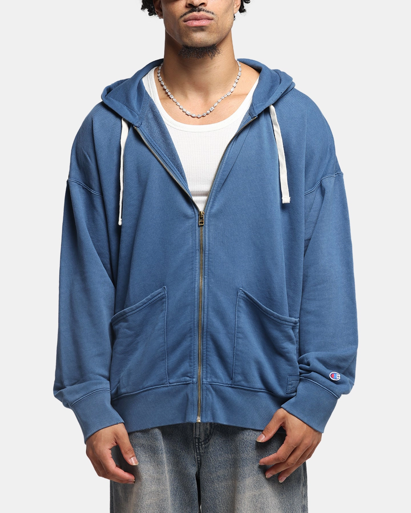 Versatile Layering Piece Smart Style Champion Time Capsule Full Zip-Through Hoodie Teal