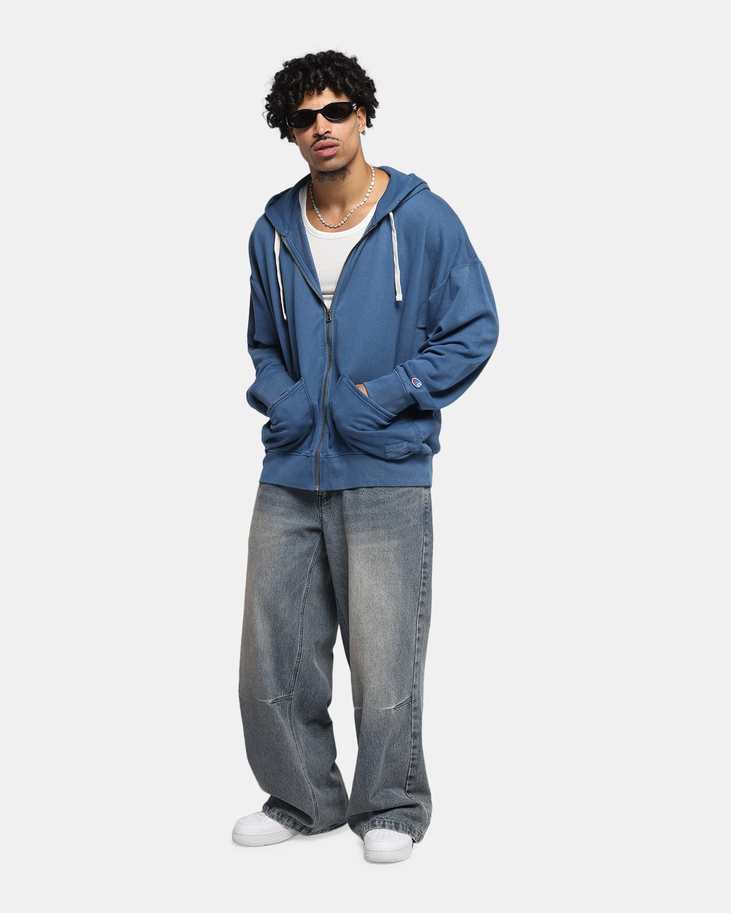 Effortless Fashion Champion Time Capsule Full Zip-Through Hoodie Teal