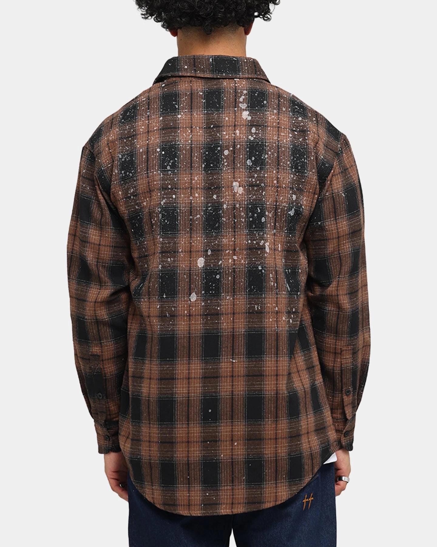 Saint Morta Spray Long Sleeve Flannel Shirt Brown Boho chic Urban Style