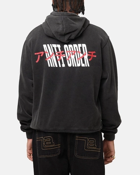 The Anti Order Junya Boxy Hoodie Vintage Black Yoga wear Ribbed Cuffs