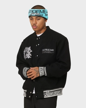 Supreme Support Unit Varsity Jacket Black picnic - goers Adventure Wear