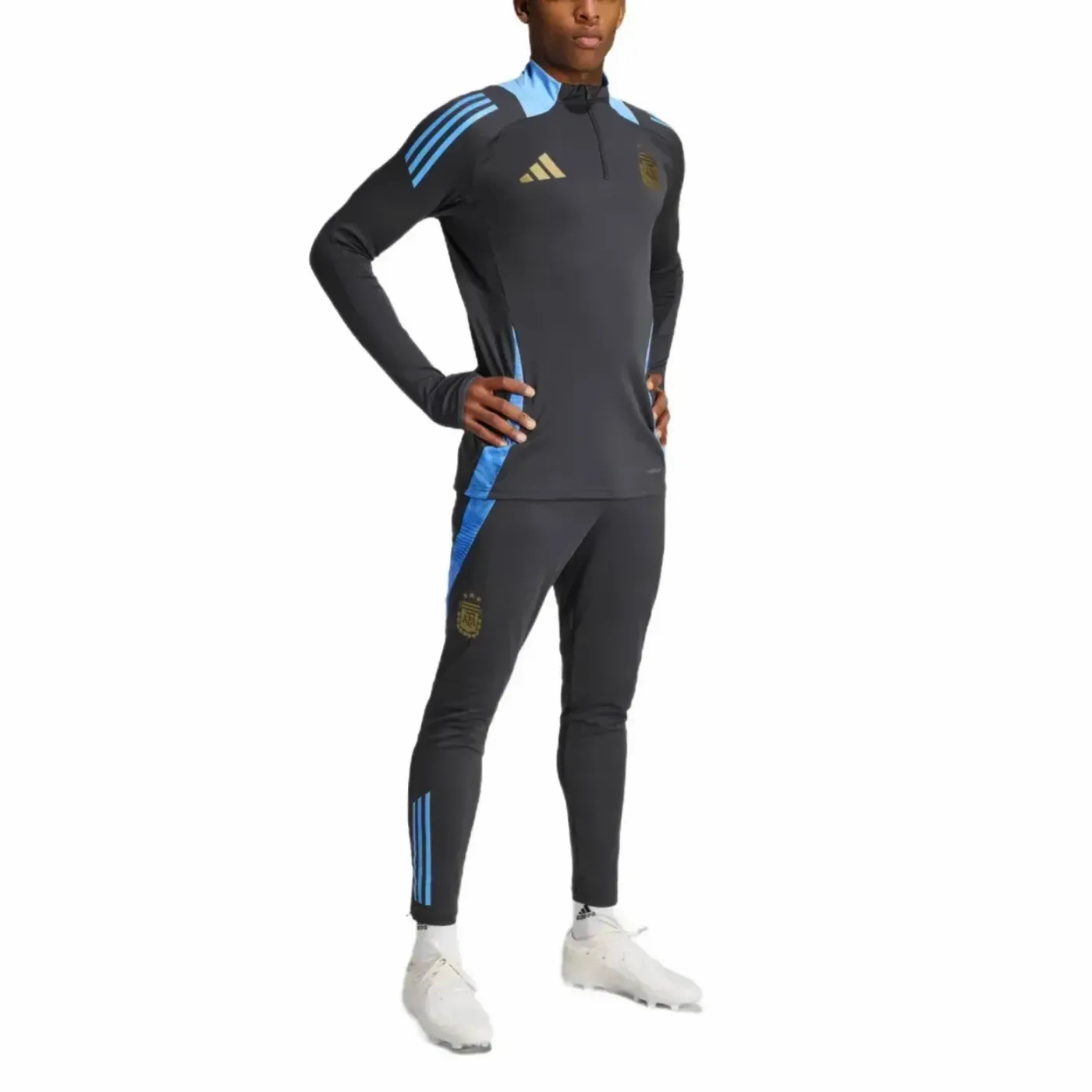 Enhanced Airflow Mesh Argentina dark grey training technical soccer tracksuit 2024/25 - Adidas