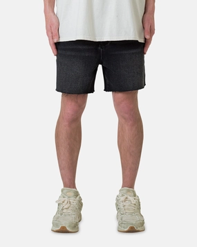 MeshVentilation MNML Cut Off Denim Shorts Black