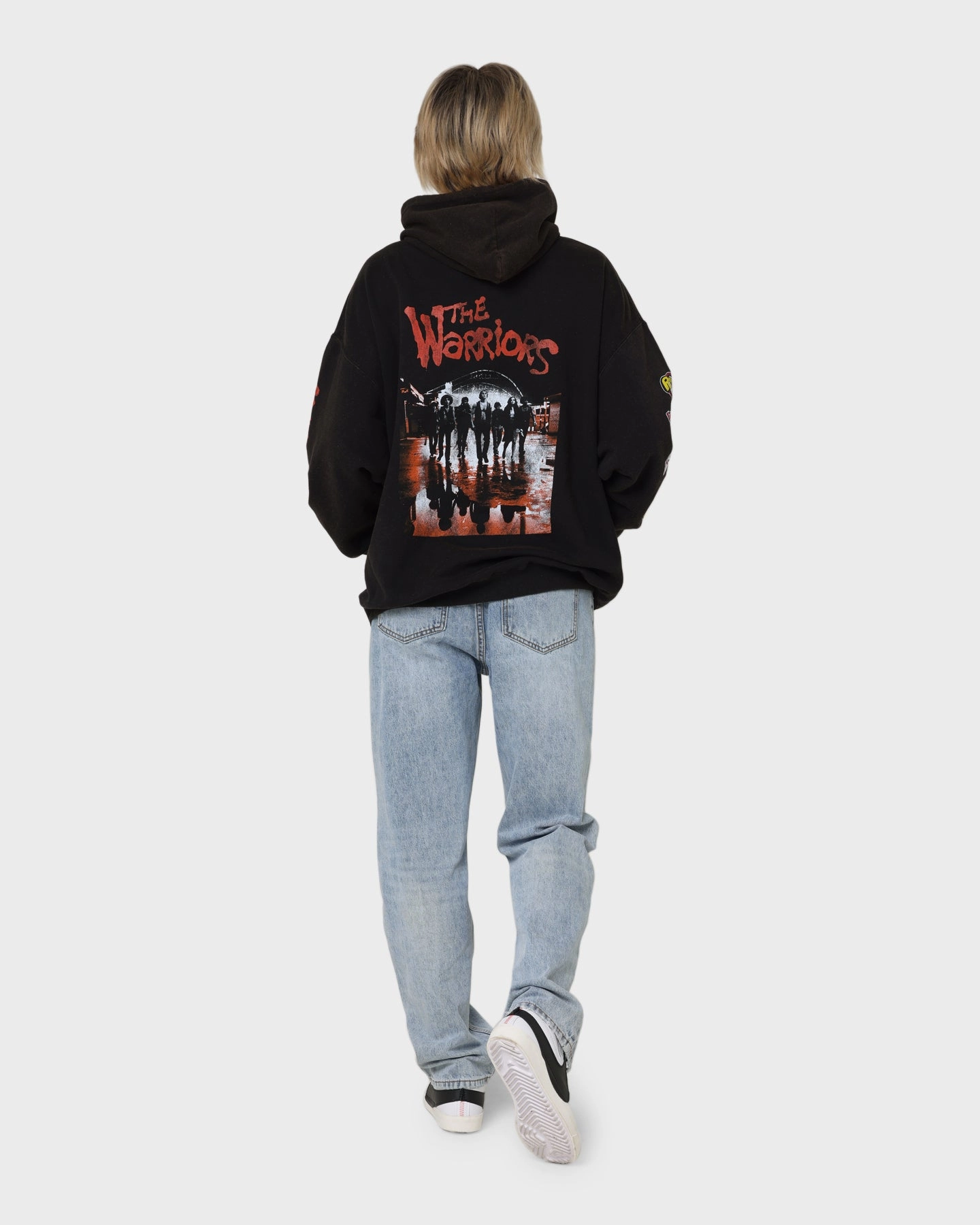 American Thrift X The Warriors The Warriors Vintage Hoodie Black Wash Durable Ribbed Hem