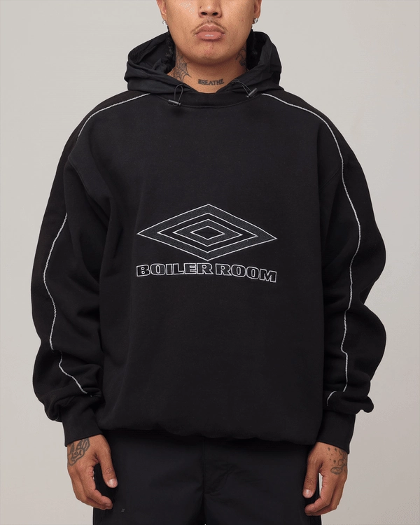 Double Layered Cuffs Gravity Defying Weight Boiler Room X Umbro Hoodie Black