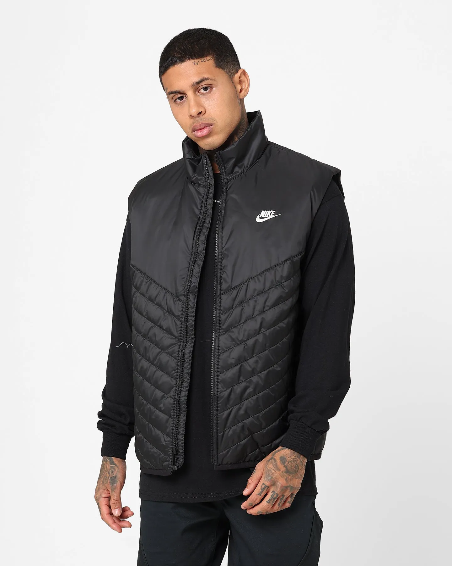 Nike Therma-FIT Windrunner Midweight Puffer Vest Black/Black/Sail Double Layered Edging